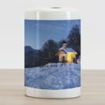 thumbnail image 2 of Winter Ceramic Toothbrush Holder, Cottage at Lockstein in Berchtesgaden During Sunset Christmas Tree Mountainous View, Decorative Versatile Countertop for Bathroom, 4.5" X 2.7", Multicolor, 2 of 4