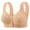 Beige, variant on Womens Plus Size Front Closure Bras Wireless Seamless Full Coverages Fixed Bralettes Lightweight Breathable Comfortable Convenient Front Button Bras Green 36