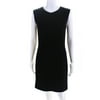 Pre-owned|Escada Womens Crew Neck Sleeveless Back Zip Sheath Dress Black Size 34
