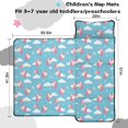 thumbnail image 5 of Unicorn and Head Blue Pattern Teens Toddler Nap Mat with Pillow, Sleeping Mat Bag for Preschool Daycare 51"x22", 5 of 6