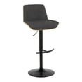 thumbnail image 4 of Corazza Adjustable Bar Stool, Chrome Bar Stools, Bar Chairs, Swivel Bar Stools, Bar Stools Set of 2 (Charcoal), 4 of 6