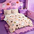 thumbnail image 2 of Homewish Coquette Cute Halloween Ghost 7 Pieces Full Size Bedding Sets,Daisy Bow Floral Print Full Size Bed in a Bag,Blush Pink White,Halloween Reversible, 2 of 8