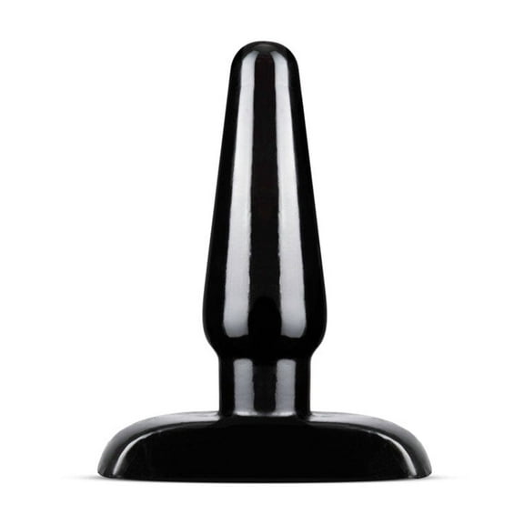 Eden Basic Small Tapered Silicone Anal Plug with Secure Fit, Black
