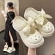 thumbnail image 5 of Sandalias de verano para mujer con suela blanda de EVA, zapatos con agujeros y suela gruesa con lazo, antideslizantes, informales y cómodas, para playa, 5 of 6