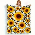 thumbnail image 3 of Sunflower Patterned Soft Fleece Throw Blanket - Perfect for All Seasons, 3 of 6