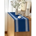 thumbnail image 5 of Table Runner 72 Inches Long for Kitchen Dining, Blue Striped Dresser Scarf Farmhouse, Dining Table Decorations for Wedding/Parties, Farmhouse Blue White Stripes 16 x 72 In, 5 of 9