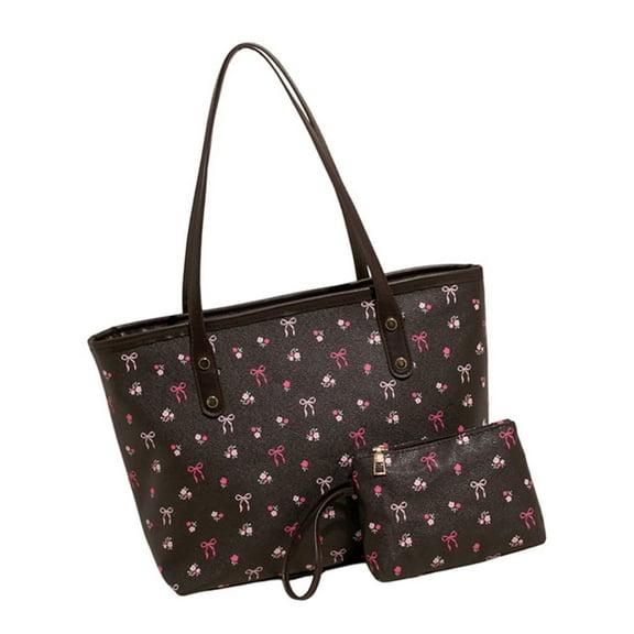 PU Armpit Bag for Women Large Capacity Shoulder Bag Bows Handbag Shopping Bag Simple Underarm Bag Commuting Bag