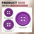 thumbnail image 2 of Uxcell 20 Pcs 40L 4-Hole Resin Sewing Buttons for Crafts 1" Round Clothing Fastener Round Resin Buttons Purple, 2 of 6
