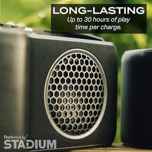 Rocksteady Stadium Portable Bluetooth Subwoofer - Up to 100 Foot Range - Up to 30 Hour Battery Life | 1 Subwoofer