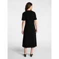 thumbnail image 5 of Time and Tru Women's and Women's Plus Seamed Cotton Midi Dress, Sizes XS-4X, 5 of 5