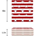 thumbnail image 3 of FMSHPON Independence Day American Flag Set of 6 Coaster for Drinks, Absorbent Ceramic Stone Coasters Cup Mat with Cork Base for Home Kitchen Room Coffee Table Bar Decor, 3 of 4