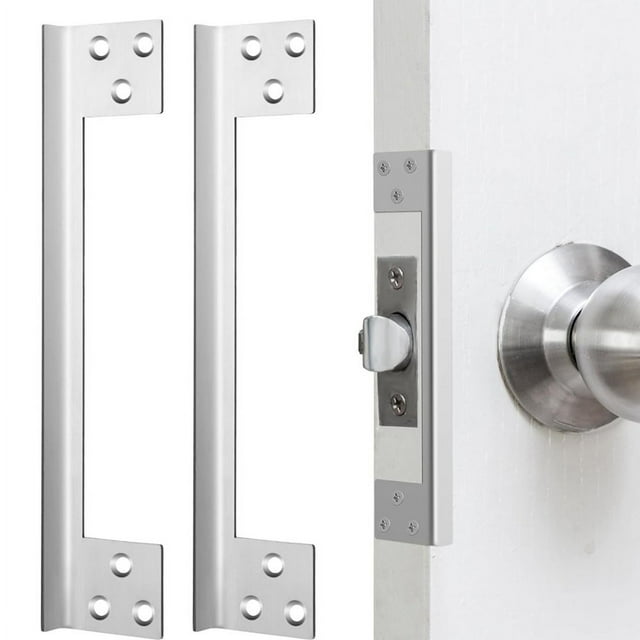 LOVEVER 2 Pcs Door Latch Guard Plate Outswing Angle Protector Cover Shield L Shaped Security 7Inch