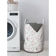 thumbnail image 3 of Floral Laundry Bag, Illustration of Soft Tone Branches Leaves Botany Elements Scattered, Basket with Handles Drawstring Closure for Laundromats, 13" x 19", Pastel Pink and Pale Grey, by Ambesonne, 3 of 4