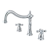 Kingston Brass KS1341AX Heritage Two-Handle Deck Mount Roman Tub Faucet, Polished Chrome