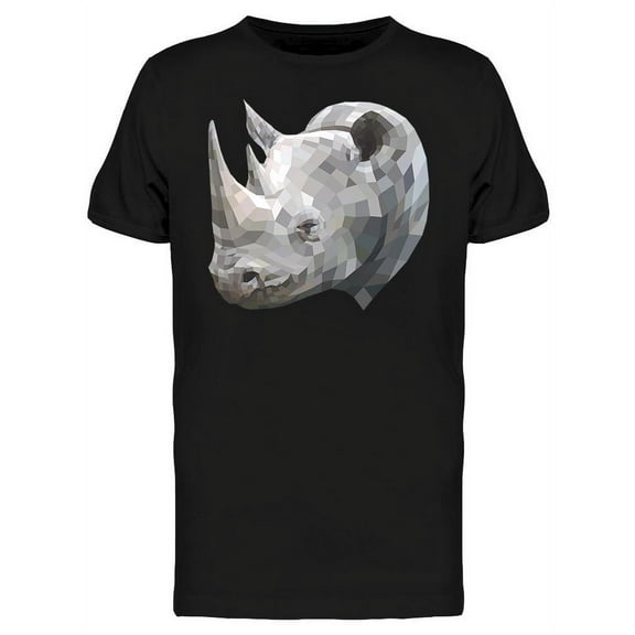 Rhino Polygon Geometric T-Shirt Men -Image by Shutterstock, Male Large