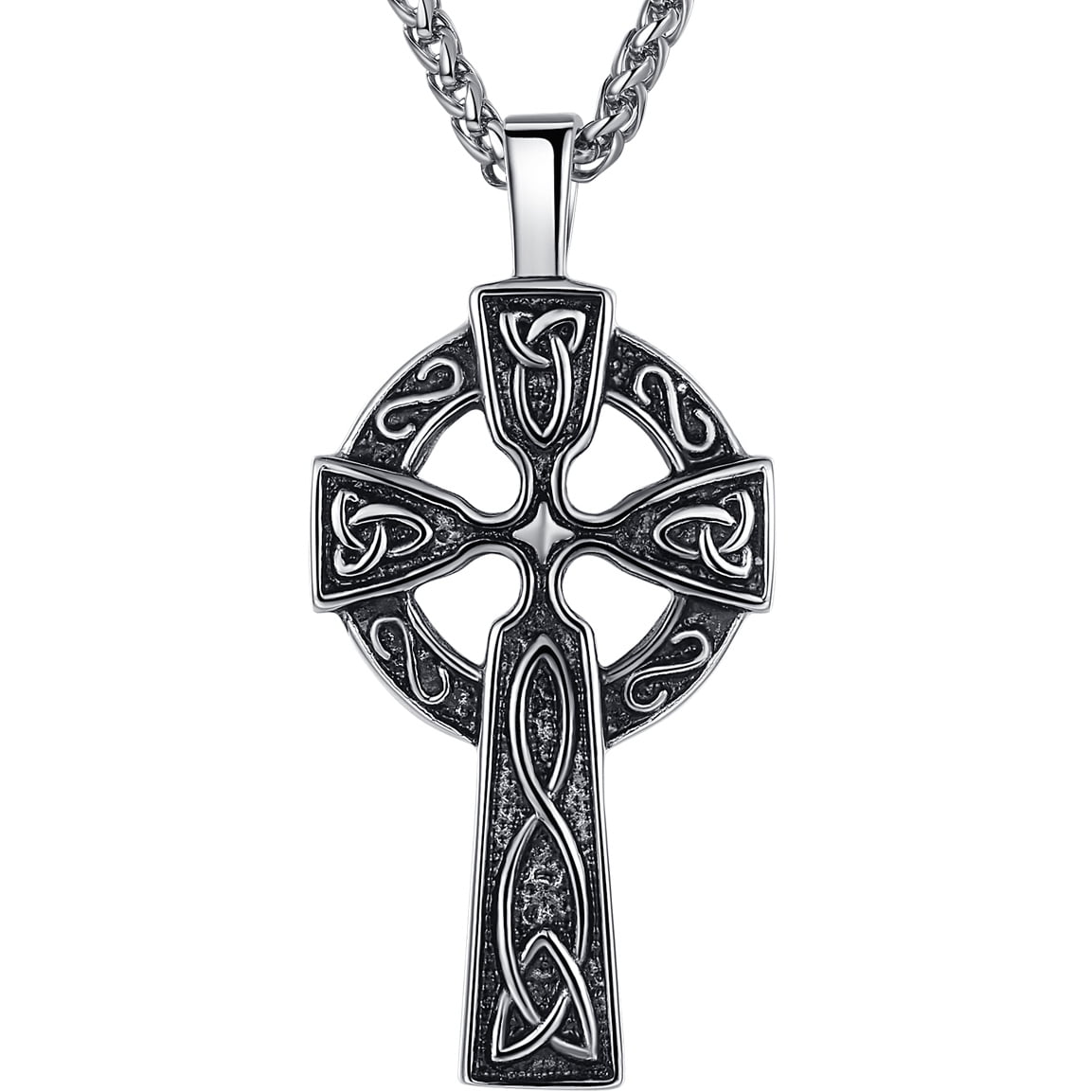 Arco Iris Jewelry - Men's Stainless Steel Large Celtic Cross Pendant ...