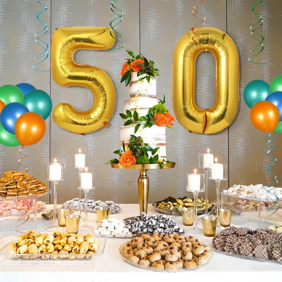 Masteelf NUOLUX 40 Number 50th Balloon Party Festival Decorations Birthday Anniversary Jumbo Foil Balloons Party Supplies Photo Props