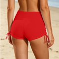 thumbnail image 4 of Rexolia Women's High Waist Swim Shorts Ruched Side Tummy Control Yoga Beach Workout Red 3XL, 4 of 5