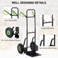 thumbnail image 4 of STRELECT Hand Truck and Dolly with 10" Rubber Wheels & 35" - 45" Telescoping Handle, 400Lbs, Black & Green, 4 of 6
