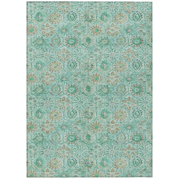 Dalyn Rugs Machine Washable Indoor/Outdoor Chantille Aqua 10' x 14' Rug