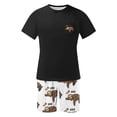 thumbnail image 6 of Hinvhai Mens Pajama Set, Soft Cotton V-Neck Short-Sleeve T-Shirt & Shorts Summer PJ Set for Sleeping Black XXL(XXL), 6 of 6