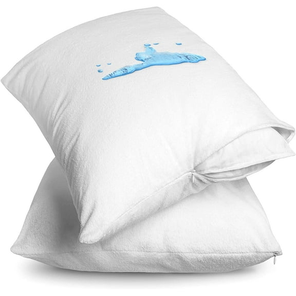 2 Pack Waterproof Mattress Protector King Size 100% Cotton Hypoallergenic Breathable Mattress Pad Cover