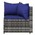 thumbnail image 3 of vidaXL 3 Piece Garden Lounge Set with Cushions Grey Poly Rattan, 3 of 5