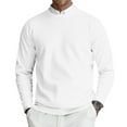 thumbnail image 2 of Dwelliawo Sweaters for Men Crewneck Ribbed Sweaters Casual Knitted Slim Fit Dress Sweater Thick Pullover Sweater Pullover Sweaters Clearance White 3XL, 2 of 7