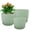 Green, variant on Flower Pots 10/9/8 inch, Set of 3 Modern Decorative Plastic Planters with Drainage Holes and Tray for House Plants Indoor Flowers Plants, Plant Pots for Indoor Outdoor Plants,