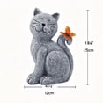 thumbnail image 2 of Solar Cat Garden Statue, Waterproof Outdoor Figurine with Glowing Butterfly, Faux Stone Resin Kitty Sculpture for Yard, Patio & Lawn Decor, Unique Mothers Day & Birthday Gift, 2 of 6