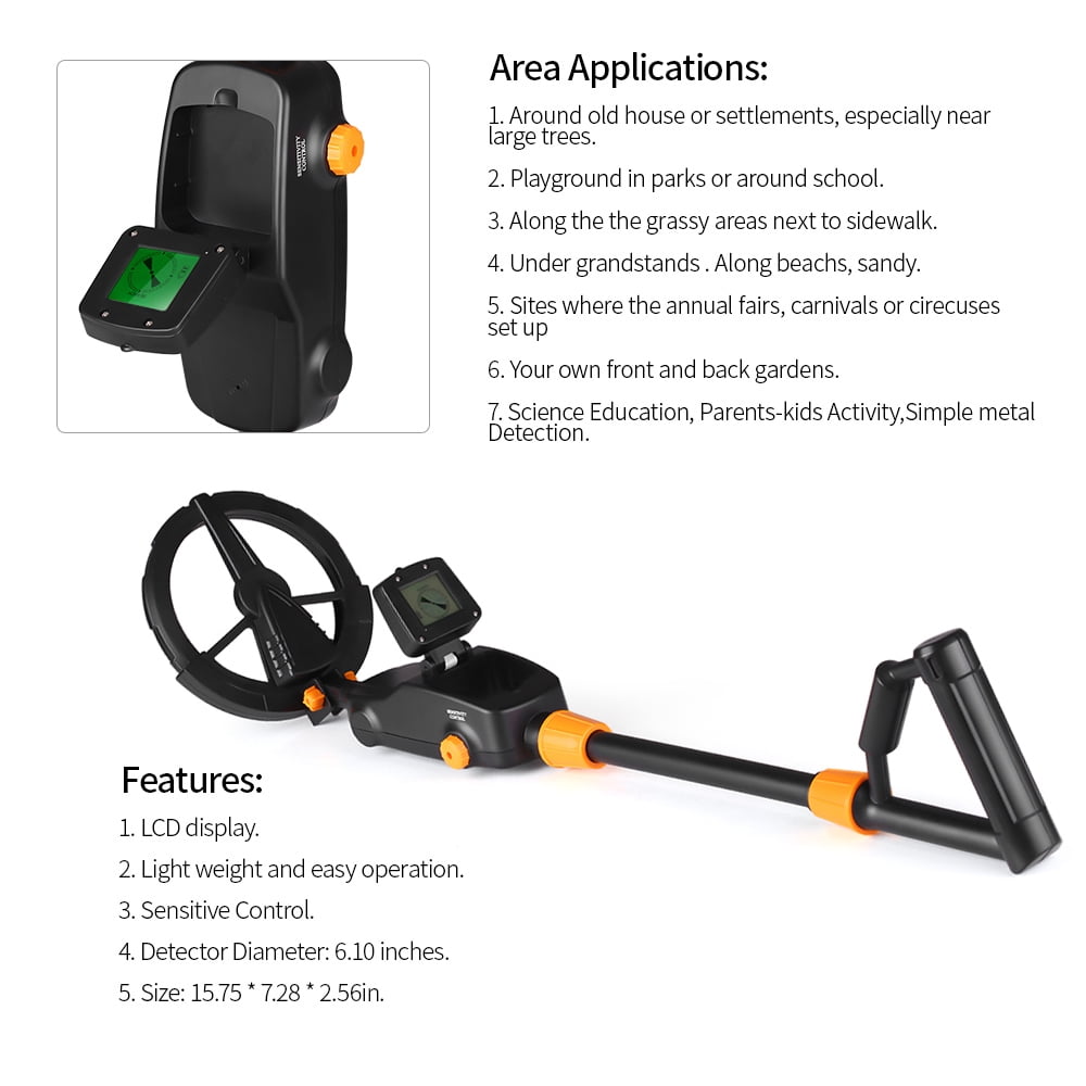 MIXFEER Children Lightweight Handheld Metal Detector Gold Digger Treasure Hunter Seeker with Waterproof Search Coil for Kids