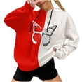 thumbnail image 1 of Sudadera Para Mujer, Sudaderas Con Capucha de Cuello Redondo de Gran Tamaño, Jersey de Otoño E Invierno, Abrigo Holgado de Costura Con Estampado de Estilo Punk Oscuro Odeerbi ODB138507, 1 of 5