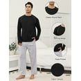thumbnail image 3 of Men's Soft Cotton Pajama Set with Pockets - 2-Piece Breathable Long Sleeve Sleepwear & Loungewear, Drawstring Waist Comfort Fit,XXL, 3 of 11