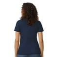 thumbnail image 4 of Gildan Women's Softstyle Crew Neck T-Shirt, Short Sleeve Semi-Fitted Cotton Tee, Navy, Size 2XL, 4 of 5