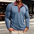 thumbnail image 6 of Mens Long Sleeve Polo Shirts Fashion Casual Raglan Button Polo Tee Collared Golf Shirt 2XL, 6 of 6