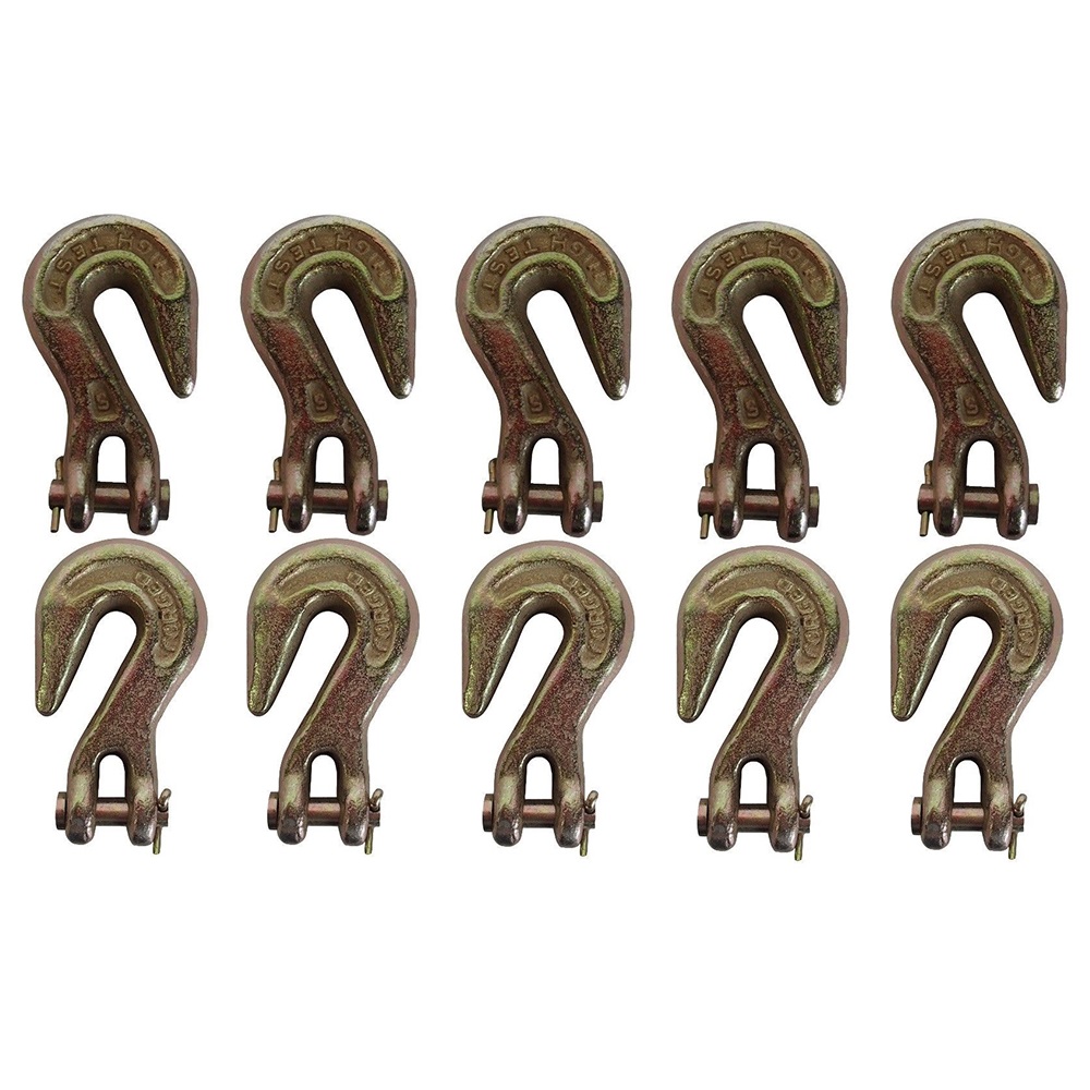 Ten (10) 5/16" G70 Grab Hook Clevis Tow Chain Hook Flatbed Truck