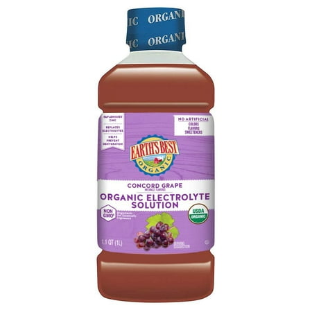 Earth's Best Organic Electrolyte Solution, Concord Grape, 1 Liter (Pack of