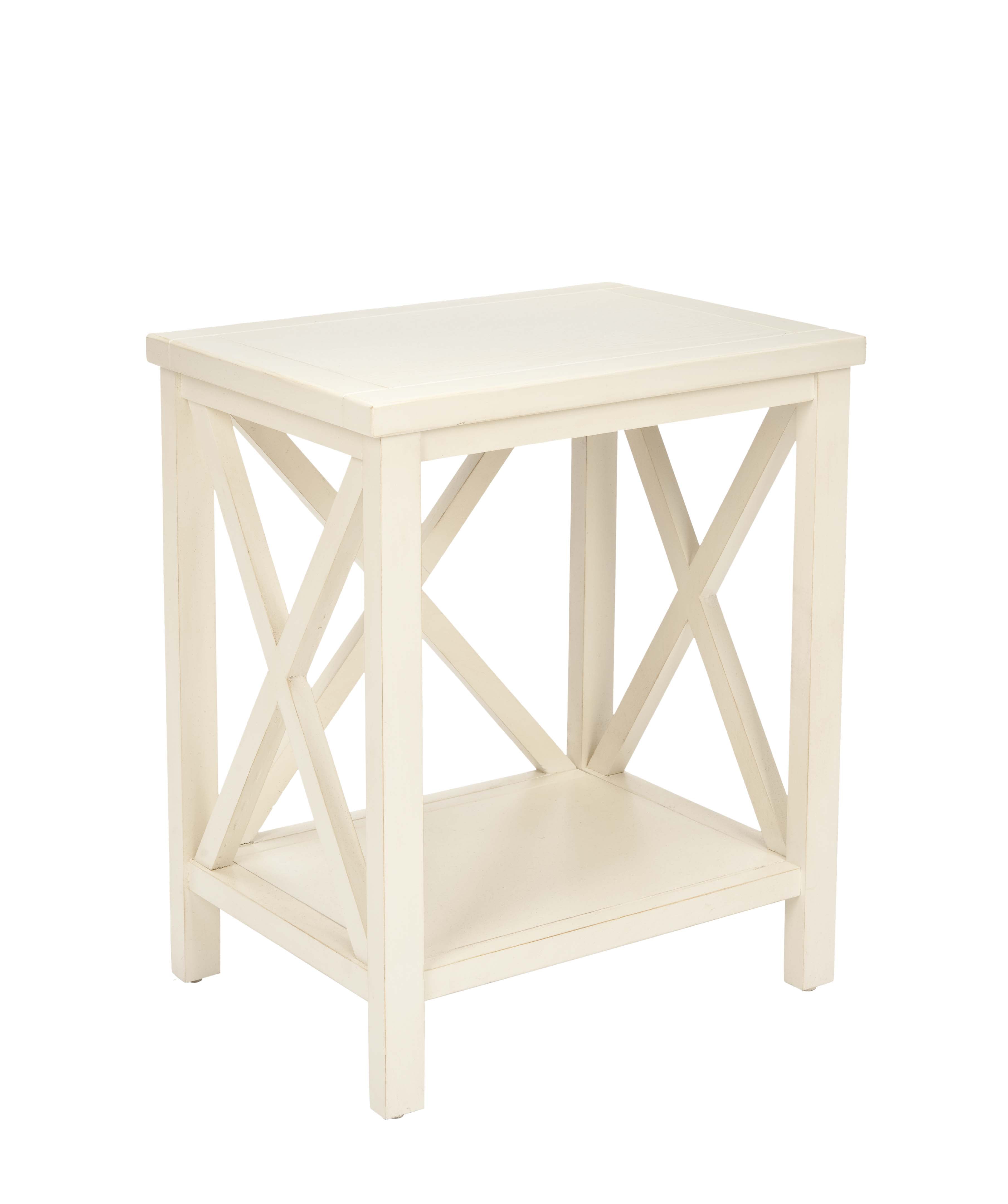 SAFAVIEH Candence Nautical Cross Back End Table, Barley