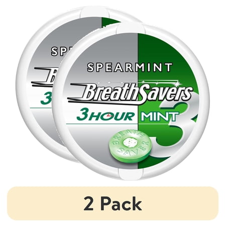 (2 pack) Breath Savers Spearmint Flavored Sugar Free Breath Mints, Tin 1.27 oz