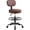 Brown, variant on Drafting Chair with Backrest – Adjustable Foot Rest Rolling Stool with Wheels, PU Leather Swivel Stool for Office Spa Studio Lab Counter Salon Home Work Bar Kitchen Shop