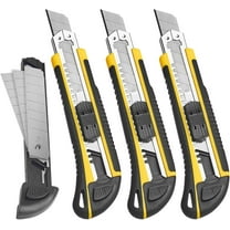 DOWELL Utility Knife Box Cutter Retractable Self Loading Heavy Duty Snap Off Quick Change Extra Blades(3PCS) TPR PP Handle Cutting Cardboard Boxes or DIY 3Pack