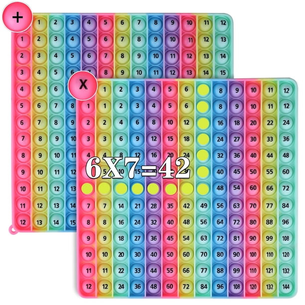 Ak-Ship Juego de multiplicación de macarrones de doble cara y números de suma Pop Fidget Math Toys Crea varias operaciones matemáticas Alivio del estrés Fidget Learning Game Fidget Math Toys (1 pieza)