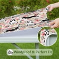 thumbnail image 6 of Husky and Pink Pioneer Flower Square Fitted Tablecloth with Elastic Edge,Square Table Cover,Washable Elastic Table Cover for Home Kitchen Party Decor 36"x36", 6 of 6