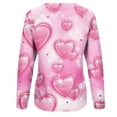thumbnail image 4 of Jacenvly Valentine'S Day Shirts for Women Round Neck Blouse Loose Long Sleeve Shirt Lightweight Heart Printed Valentine'S Day Printed Blouse Casual Tunic Tops Multicolor, 4 of 5