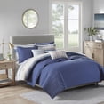 thumbnail image 4 of 8 Piece Printed Seersucker Comforter and Quilt Set Collection Blue King/Cal King, 4 of 10