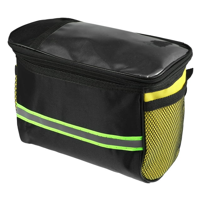 Bicicleta Manubrio Bolsa con Táctil Pantalla Teléfono Soporte Bicicleta Amarillo Unique Bargains bolsas de manillar de bicicleta
