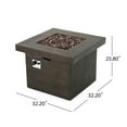 thumbnail image 4 of Easter Outdoor 4 Seat Teak Finished Acacia Wood Club Chairs Fire Pit Chat Set, 4 of 10