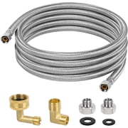 10 FT Dishwasher Installation Kit Braided Stainless Steel Water Supply Line with 3/8" Compression Connectors Burst-Resistant Inner Tube Certified Safe