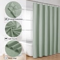 thumbnail image 5 of OVZME Leon Sage Green 3D Embossed Fabric Shower Curtain for Bathroom - Soft Textured Fabric, Hotel Style Water Repellent, Modern Farmhouse Decor, Standard Size 72x72 inches, Sage Green, 5 of 7