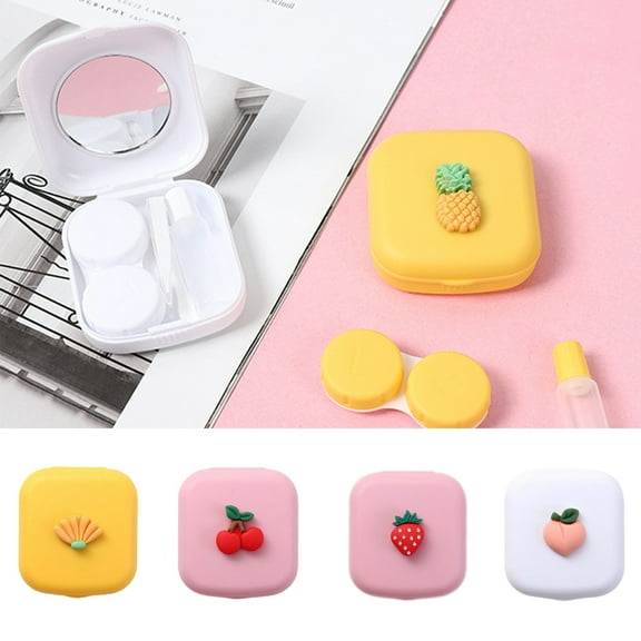 D-GROEE 5Pcs Cartoon Fruit Style Storage Contact Lens Case Box Holder Container Cute Travel Kit